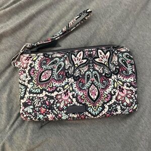 Vera Bradley Paisley Grey and Pink Wristlet